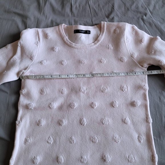 Mango Pastel Pink Crewneck Textured Pullover (XS) - Picture 6 of 9